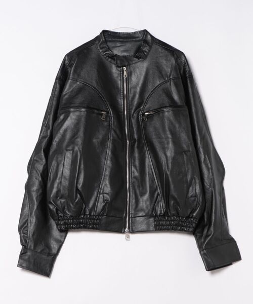 革ジャン ライダース a.p.o.v. オーバーサイズ合成皮革シングル