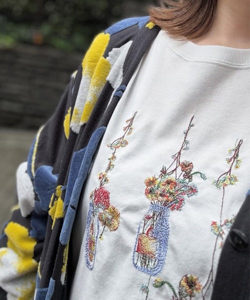 SUPER HAKKA（スーパーハッカ） tシャツ ローゲージ天竺フラワー