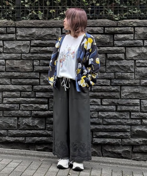 SUPER HAKKA（スーパーハッカ） tシャツ ローゲージ天竺フラワー