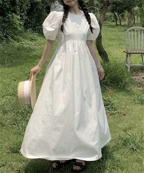 「Dream garden」 半袖ワンピース S ブルー レディース_画像3