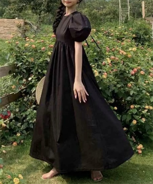 「Dream garden」 半袖ワンピース S ブルー レディース_画像5