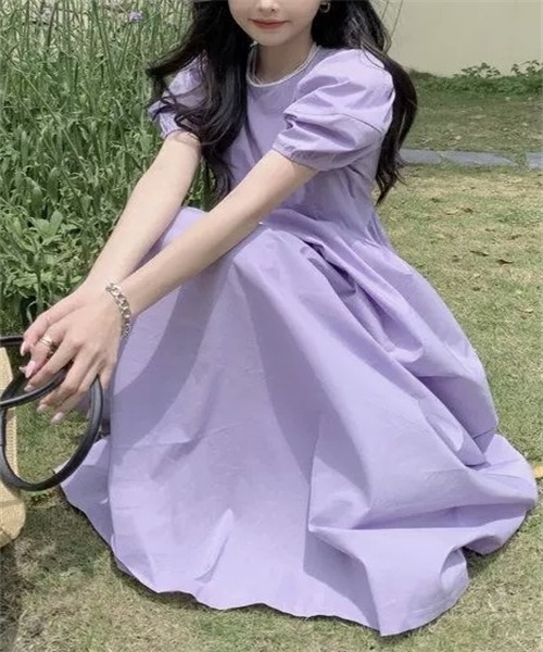 「Dream garden」 半袖ワンピース S ブルー レディース_画像9