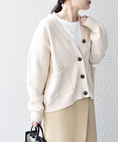 SHIPS（シップス） ニットカーディガン ONE SIZE ベージュ レディース