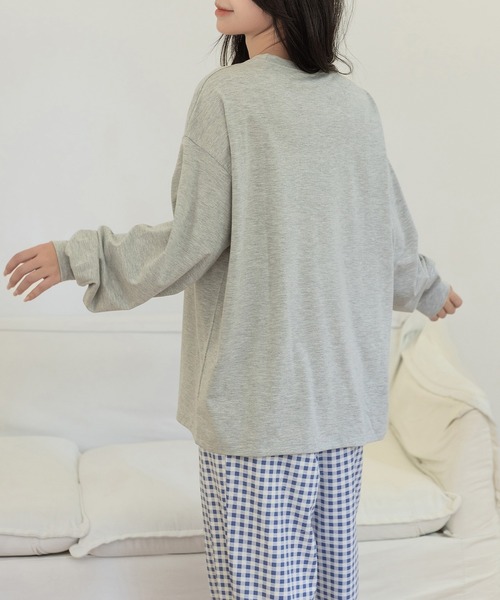 DAY CLOSET パジャマ ルームウェア 「セットアップ」長袖ワンポイント