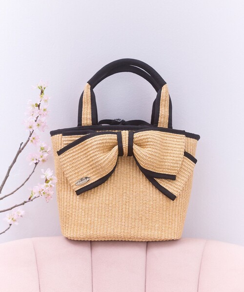 お値下けTOCCA かごバッグ TOCCA（トッカ） かごバッグ カゴバッグ BIG RIBBON SUMMER POCHETTE