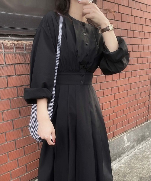 「LAUIR」 長袖ワンピース MEDIUM アイボリー レディース_画像5