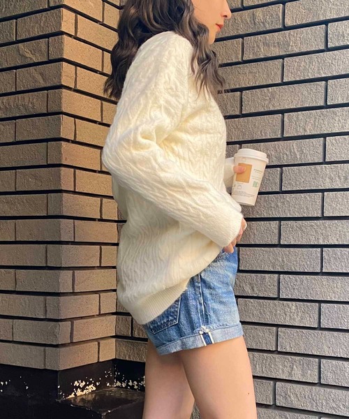 「NANEA」 長袖ニット フリー グレー レディース_画像8