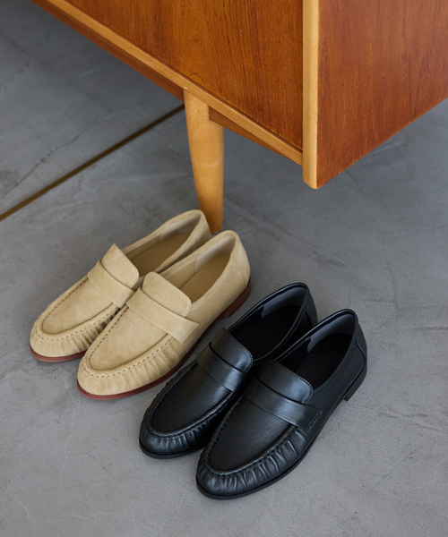 LE TALON(ル タロン) ローファー レザーギャザーローファー LE TALON(ル タロン) ローファー レザーギャザーローファー