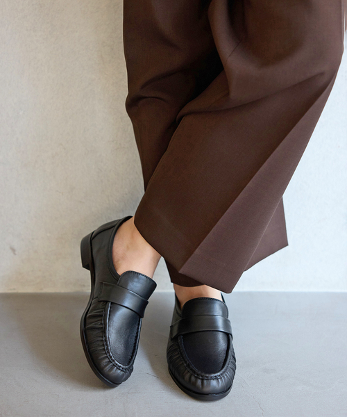 LE TALON（ル タロン） ローファー レザーギャザーローファー