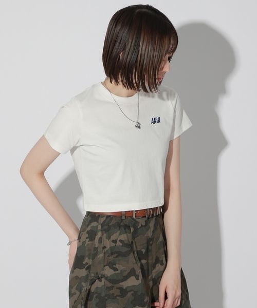 「Anui」 半袖Tシャツ SMALL オフホワイト レディース_画像9