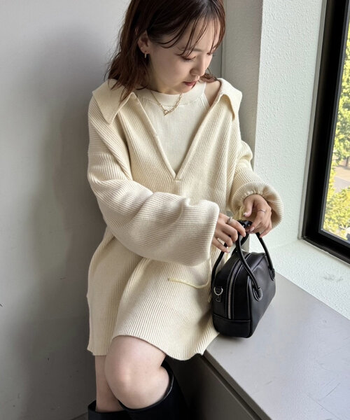 「mystic」 長袖ニット FREE グリーン レディース_画像5