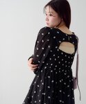 ワンピース フラワーステッチミニワンピースの詳細画像2