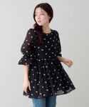 ワンピース フラワーステッチミニワンピースの詳細画像1