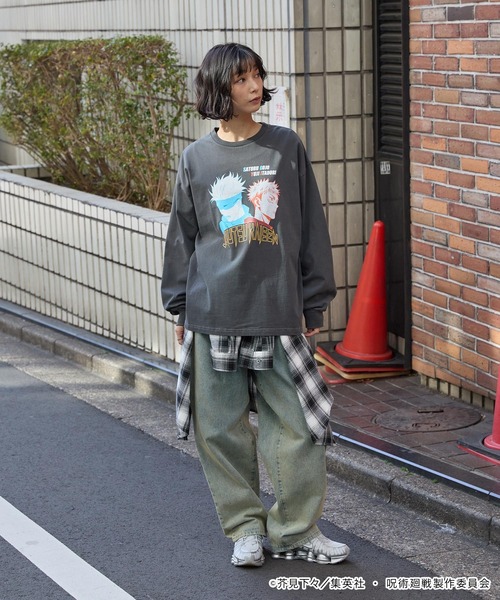 tシャツ 「呪術廻戦」別注 ピグメント加工 オーバーサイズ プリント 
