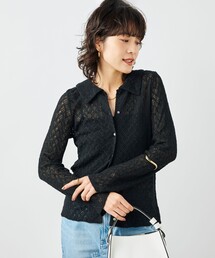 未使用 25年 Rie Miller 洗える レース刺繍 ボレロ ノーリーズ NOLLEY'S（ノーリーズ） カーディガン ウォッシャブル襟付きレース