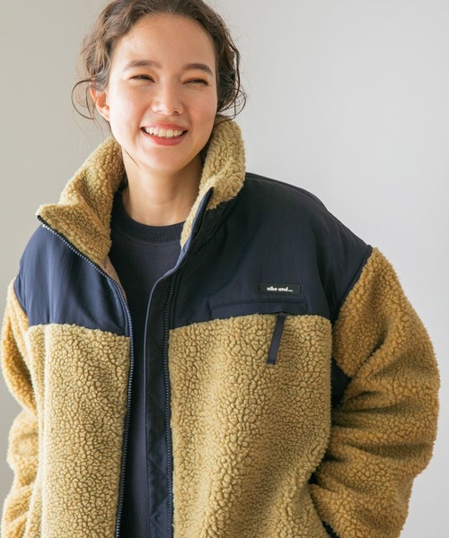 niko and… ボアブルゾン　未使用　美品 niko and…（ニコアンド） ブルゾン MEDIUM ホワイト レディース