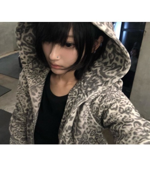 ViViDAY パーカー ヒョウ柄ジップアップパーカー レディース