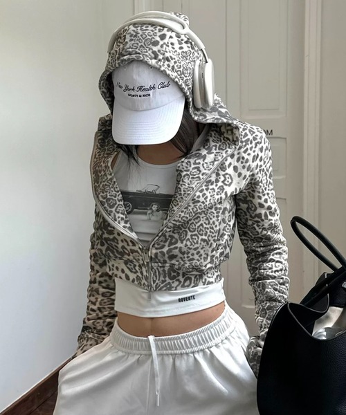 ViViDAY パーカー ヒョウ柄ジップアップパーカー レディース