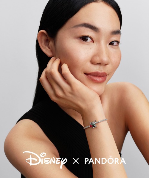 PANDORA（パンドラ） チャーム ディズニー スティッチ ローズ ムラノ