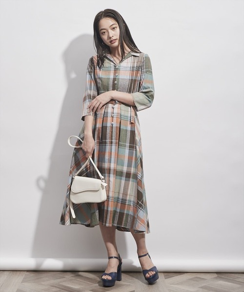 「REDYAZEL」 7分袖ワンピース SMALL グリーン系その他 レディース_画像5