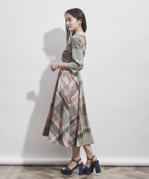 「REDYAZEL」 7分袖ワンピース SMALL グリーン系その他 レディース_画像6