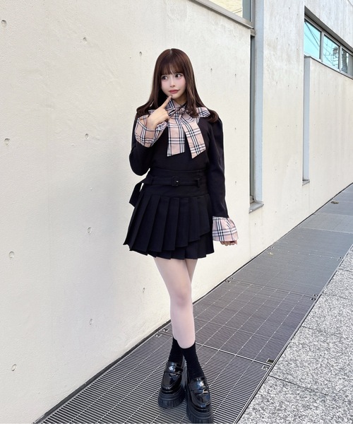 one way（ワンウェイ） スカート ダブルプリーツスカート : ZOZOTOWN