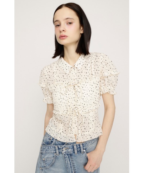 SLY ドットブラウス フリル 値札付き新品 SLY（スライ） ブラウス シャツ 「2026SS新作」TINY DOTS FRILL BL