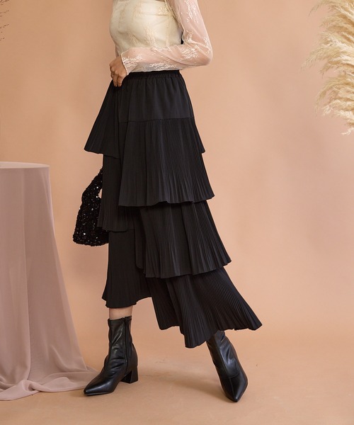 「paravion」 フリルスカート FREE ブラック レディース_画像5