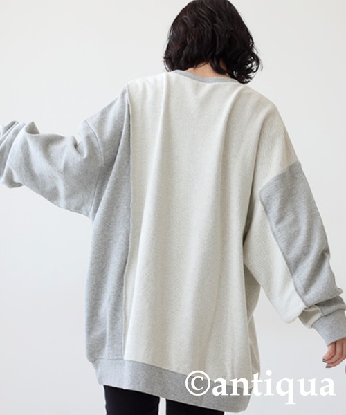 「antiqua」 スウェットカットソー P アイボリー レディース_画像5