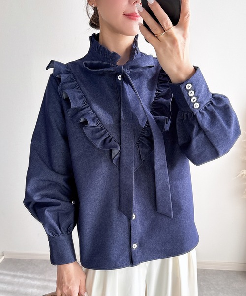 &. NOSTALGIA（ノスタルジア） ブラウス シャツ 「ZOZO限定」デニム