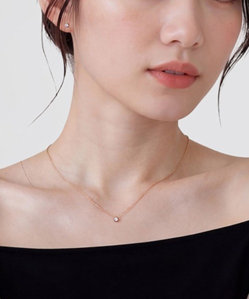 ネックレス Mirelle Solitaire Necklace ローズゴールド／ゴールド／シルバー レディース メンズの画像