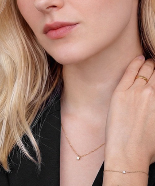 ネックレス Mirelle Solitaire Necklace ローズゴールド／ゴールド／シルバー レディース メンズの画像