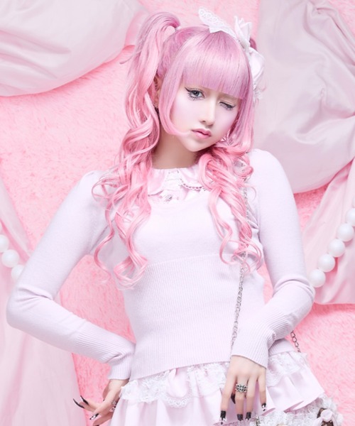 AVENCHUMU ニット セーター Satin blouse ribbon jewele knit tops