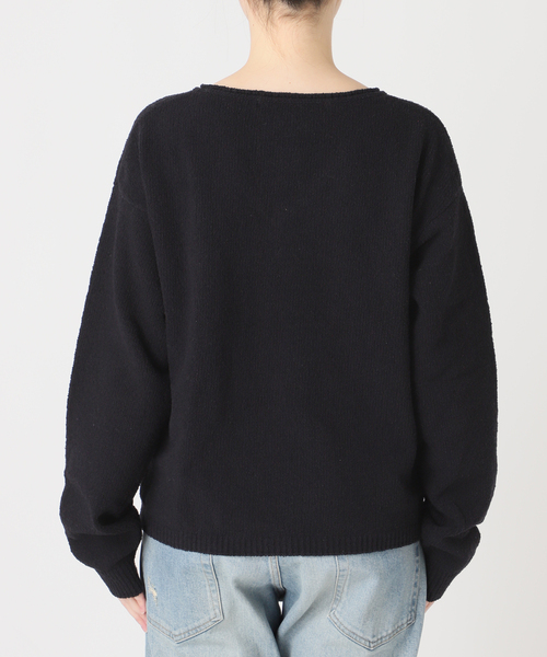Framework　完売ニット　ブラック FRAMeWORK 完売ペーパーミックスポンチョニット ブラック 【公式通販】