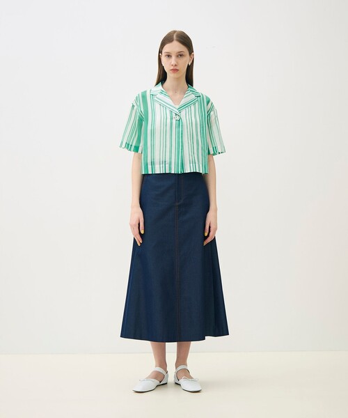 TOMORROWLAND collection シルクコットンランダムストライプ ライト