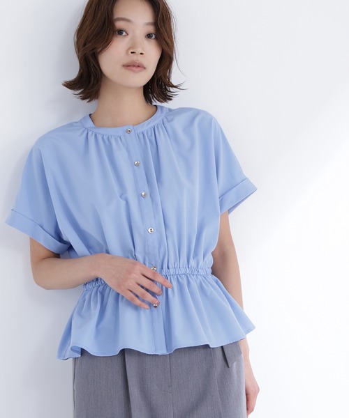 ブラウス シャツ 「ちょうど、いい服」きゅっとふわっと。全部盛りブラウス レディースの画像