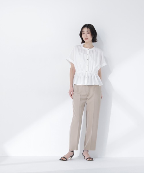 ブラウス シャツ 「ちょうど、いい服」きゅっとふわっと。全部盛りブラウス レディースの画像