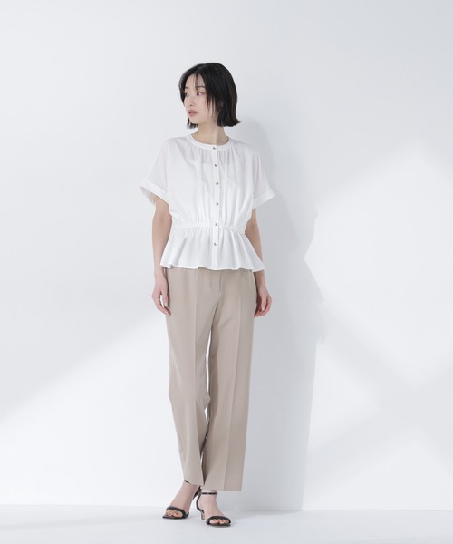 ブラウス シャツ 「ちょうど、いい服」きゅっとふわっと。全部盛りブラウス レディースの画像