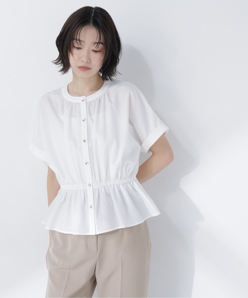 ブラウス シャツ 「ちょうど、いい服」きゅっとふわっと。全部盛りブラウス レディースの画像