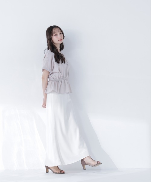 ブラウス シャツ 「ちょうど、いい服」きゅっとふわっと。全部盛りブラウス レディースの画像