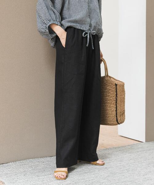 パンツ リネンイージーパンツ レディースの画像