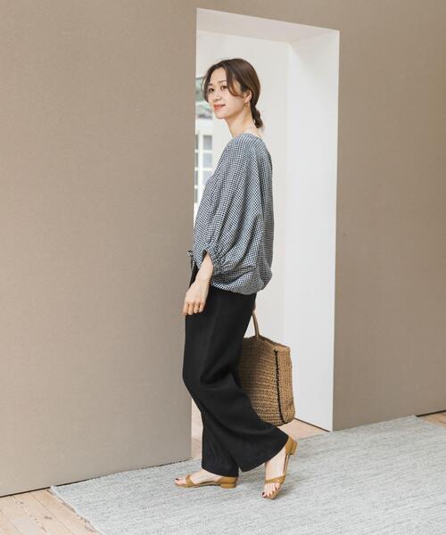 パンツ リネンイージーパンツ レディースの画像