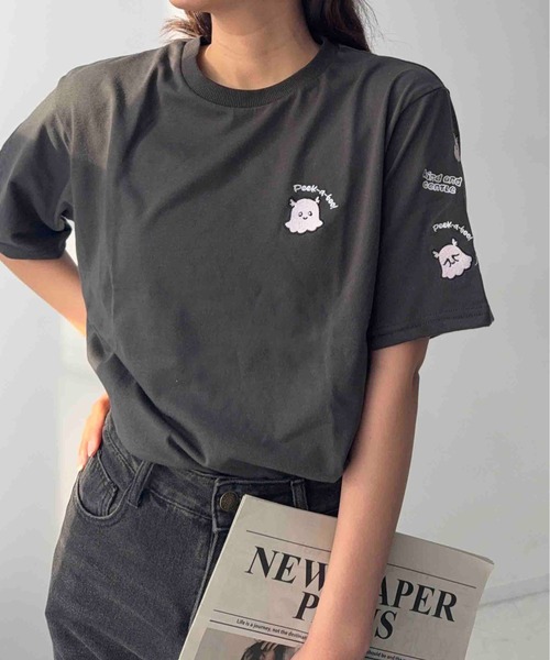 AS KNOW AS（アズノゥアズ） tシャツ 半袖 袖刺繍アソートビッグサイズ