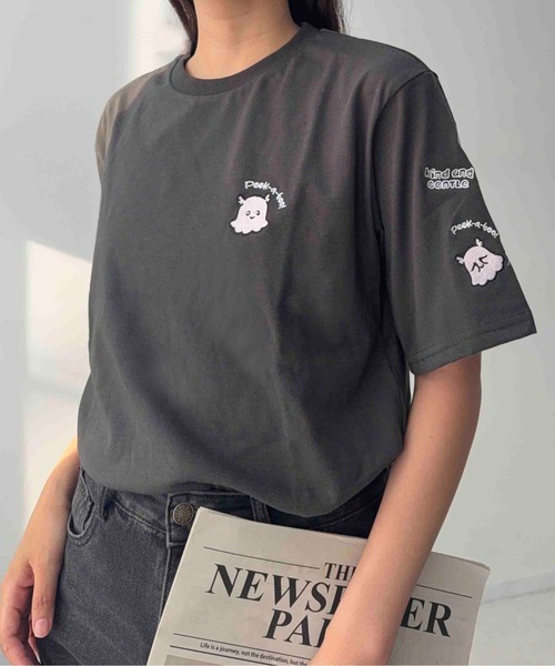 AS KNOW AS（アズノゥアズ） tシャツ 半袖 袖刺繍アソートビッグサイズ