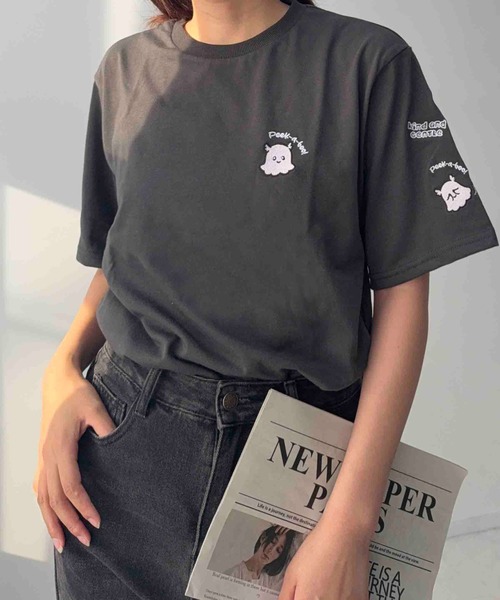 あ　N°21 半袖Tシャツ AS KNOW AS（アズノゥアズ） tシャツ 半袖 袖刺繍アソートビッグサイズ