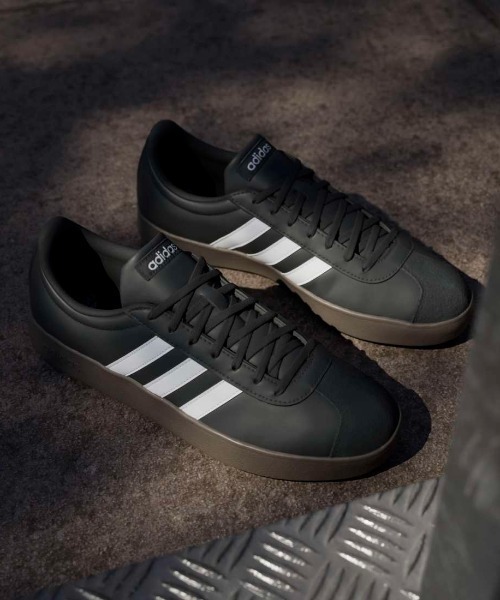 「adidas」 ローカットスニーカー 25.0cm ブラック メンズ_画像5