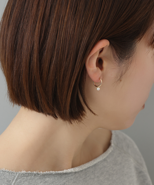 TAKE-UP（テイクアップ） ピアス K18/K10 ツキコウミニフープピアス