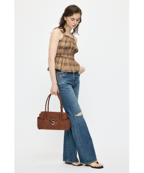 MOUSSY（マウジー） キャミソール 「セットアップ対応」PLAID GATHER