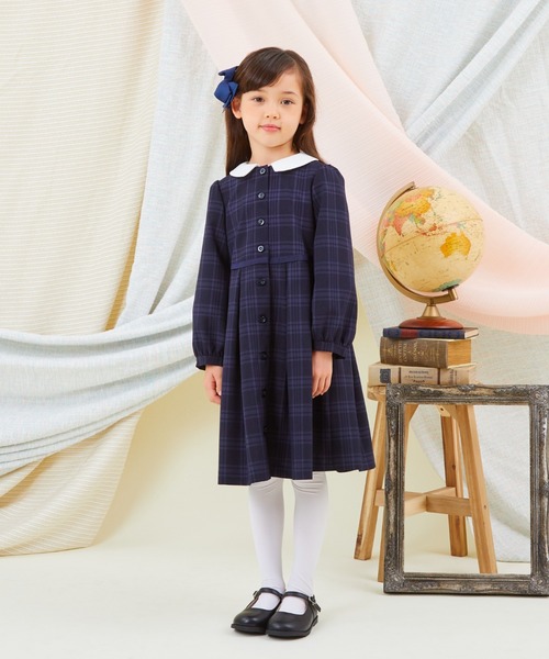 「CHOPIN」 「KIDS」長袖ワンピース 130cm ネイビー キッズ_画像3