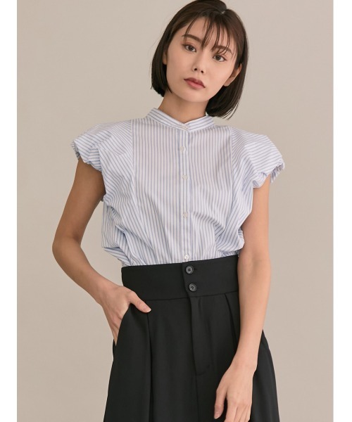「TONAL」 半袖シャツ 38 サックスブルー レディース_画像8